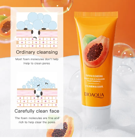 Picture of Papaya moisturizing shrink pore face wash foam facial cleanser for women and girl