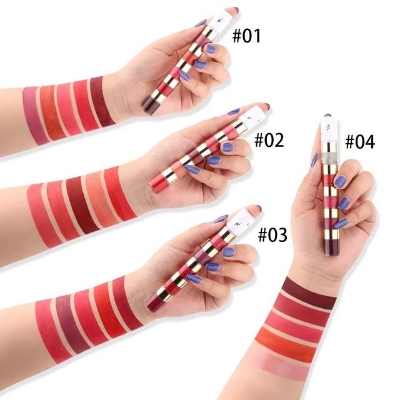 Picture of 20 Colors 4pcs/set Sexy Matte Lipsticks Set Waterproof Lip Gloss Kit Long Lasting Non-stick Cup Liquid Lipstick