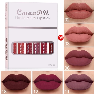 Picture of 6 Boxes Of Matte Non-stick Cup Waterproof Long Lasting Lip Gloss