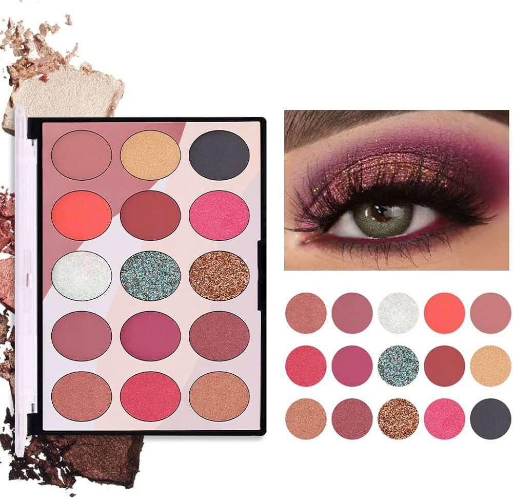 Picture of New 15-color Eyeshadow Palette Pearly Matte Glitter Eyeshadow Palette Shiny Eye Shadow Eye Pigments