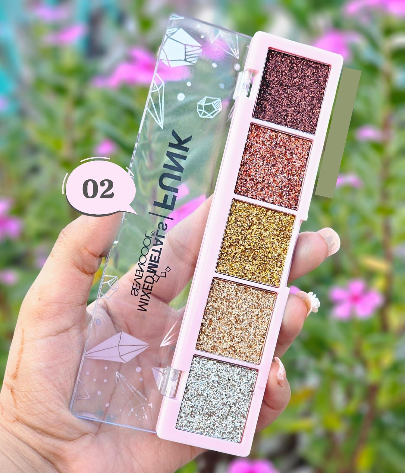 Picture of SEVENCOOL MIXED METALS FUNK GLITTER 5 Color EYESHADOW PALETTE