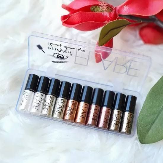Picture of FLARE মেকাপ কম্বো সেট10 Pcs/Set Liquid Glitter Eyeshadow Palette- 10 Colors