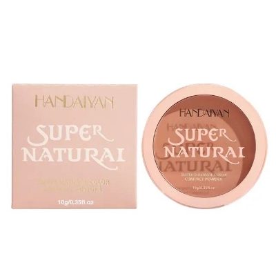 Picture of HANDAIYAN Soft Bright Powder Cake Long-lasting Moisturizing Oil Control Concealer Powder Cake Easy To Color And Not Take Off Makeup Portable Powder