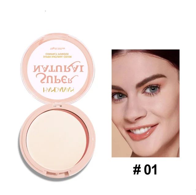 Picture of HANDAIYAN Soft Bright Powder Cake Long-lasting Moisturizing Oil Control Concealer Powder Cake Easy To Color And Not Take Off Makeup Portable Powder