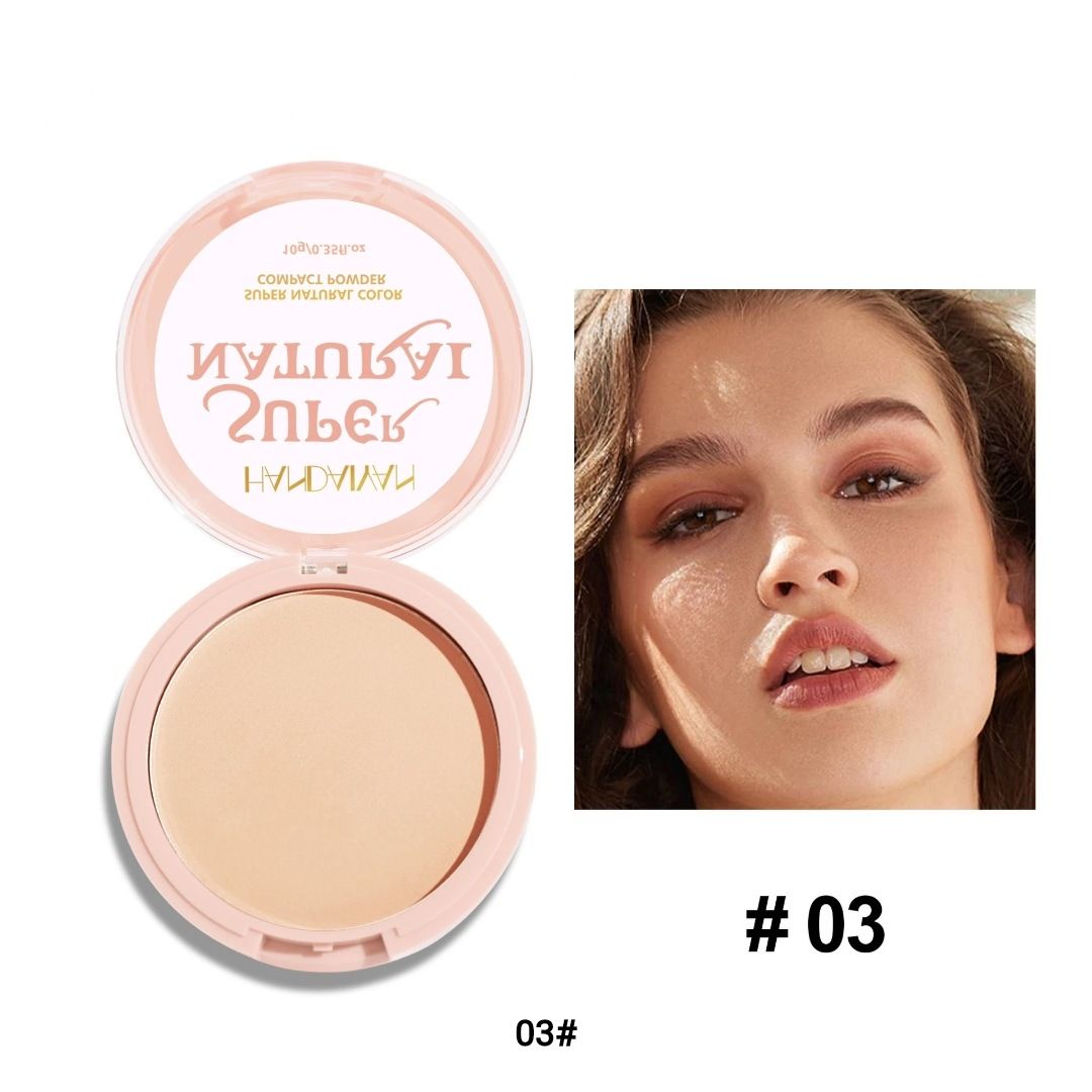 Picture of HANDAIYAN Soft Bright Powder Cake Long-lasting Moisturizing Oil Control Concealer Powder Cake Easy To Color And Not Take Off Makeup Portable Powder