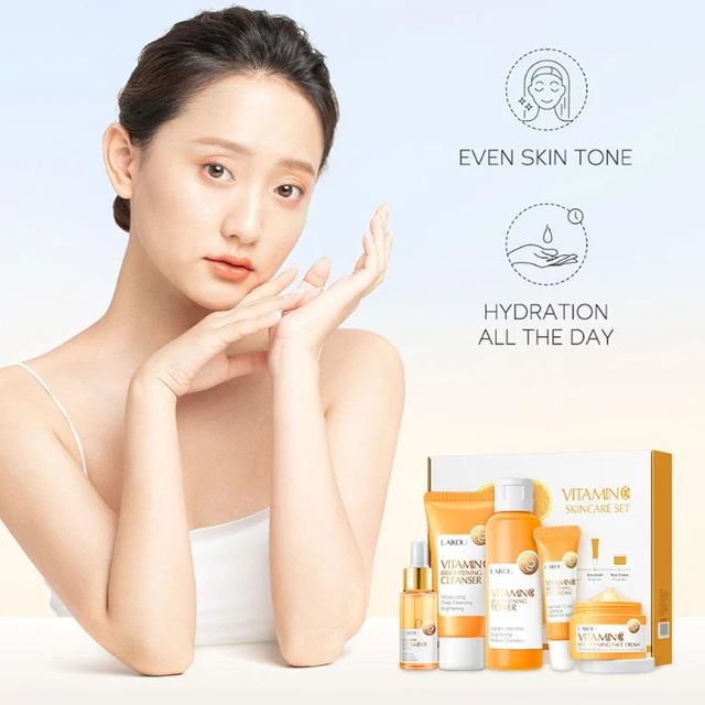 Picture of Vitamin C Whitening Skin Care Set Glutathione Face Cream Emulsions Serum Skin Whitener Korean Skin Care Products