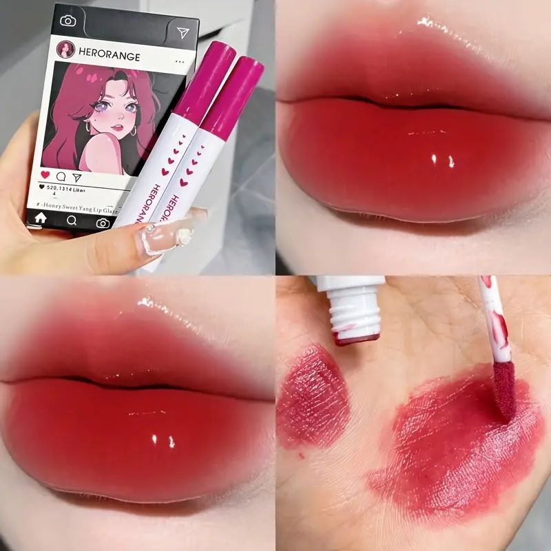 Picture of Five Pcs Lip Glaze Set, Illustration Series Gift Box Lip Gloss Set, Mirror Water Gloss Lip Glaze