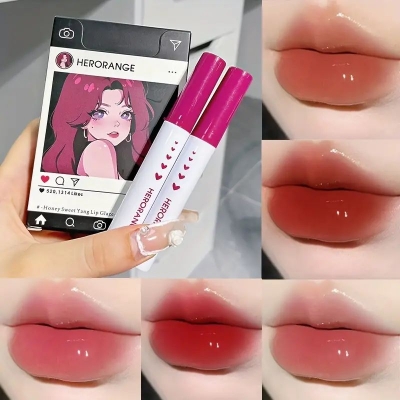 Picture of Five Pcs Lip Glaze Set, Illustration Series Gift Box Lip Gloss Set, Mirror Water Gloss Lip Glaze