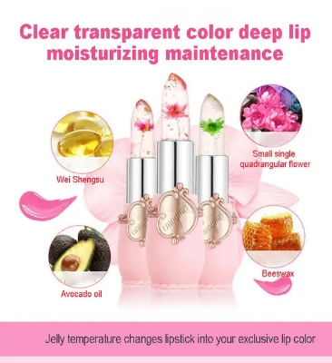 Picture of jelly flower moisturizing lipstick temperature color changing lip balm long-lasting lip care lipstick women daily basic lips makeup