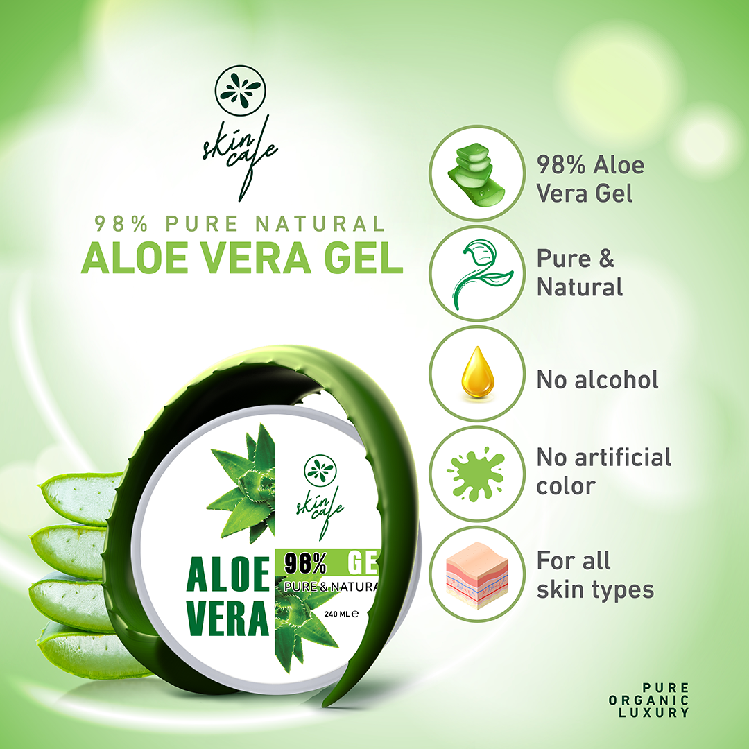 Picture of Skin Cafe Pure & Natural Aloe Vera gel 98%

(240ml)