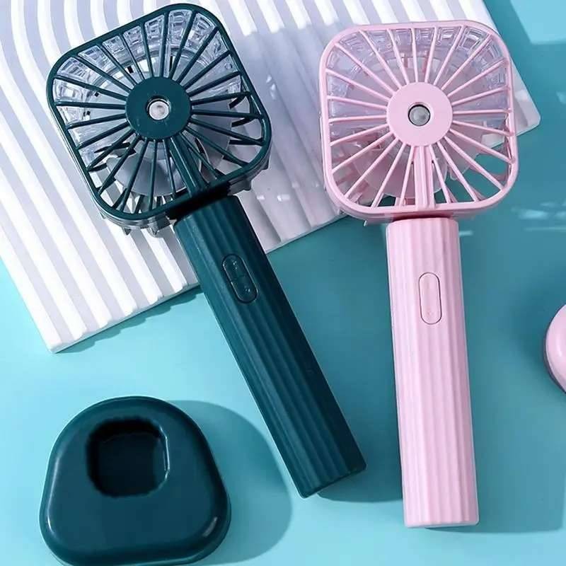 Picture of Realhomelove Portable Misting Fan, Handheld Personal Mist Fan, Battery Operated Rechargeable Mini Mister Fan with Water Spray, Small Cooling Hand Fan ...
