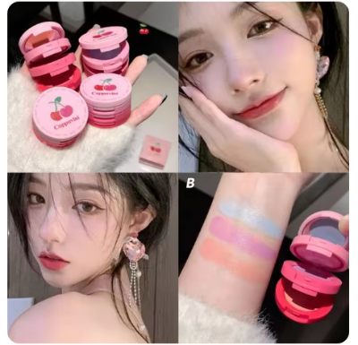Picture of 3 in 1 Cream Blush Cherry Watermelon Red Blushes Waterproof Lasting Matte Beauty Blush Cream Peach Face Blush Makeup Cosmetic