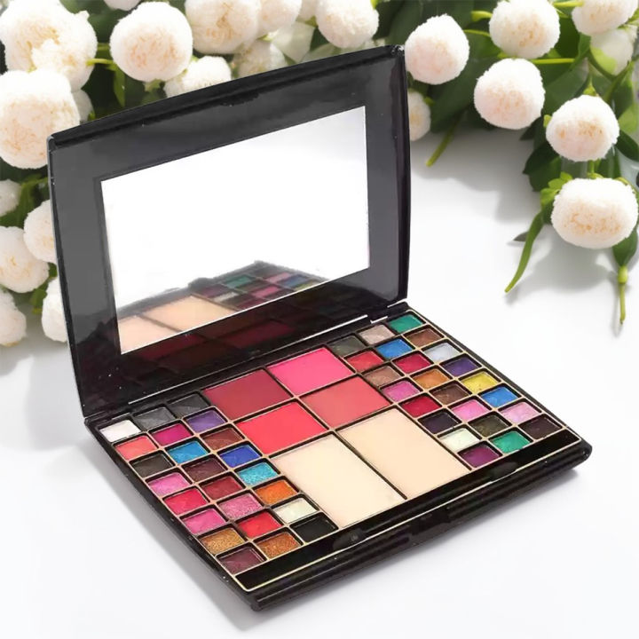 Picture of 54 Color 3 in 1 Makeup kit, Roseleaf Supper 48 Color Eyeshadow & 4 Color Blusher, 2 Compact Pressed Powder
