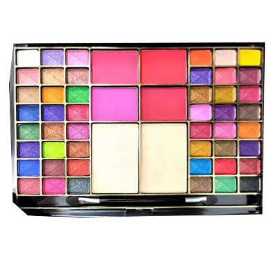 Picture of 54 Color 3 in 1 Makeup kit, Roseleaf Supper 48 Color Eyeshadow & 4 Color Blusher, 2 Compact Pressed Powder