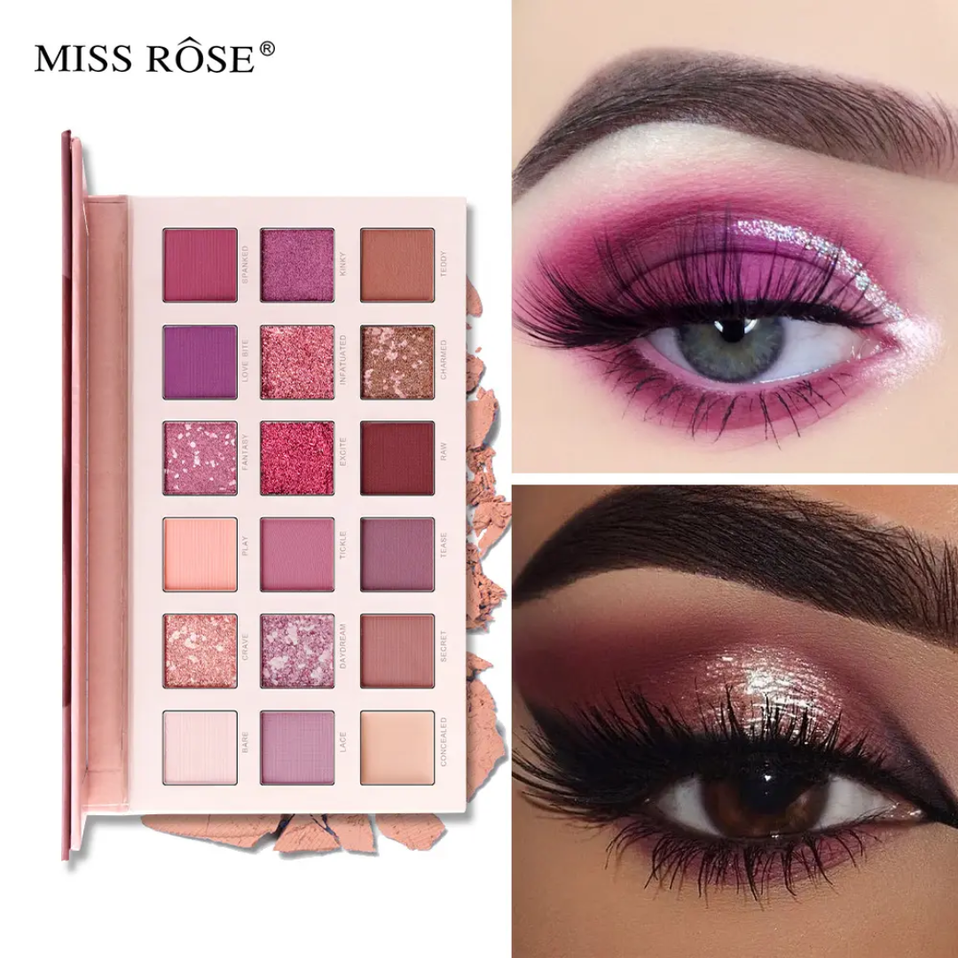 Picture of High Pigment Private Label Glitter Nude Hida Eyeshadow Palettes MISS ROSE Beauty Make up Eye Shadow Palette Cosmetics