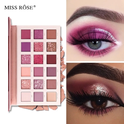 Picture of High Pigment Private Label Glitter Nude Hida Eyeshadow Palettes MISS ROSE Beauty Make up Eye Shadow Palette Cosmetics