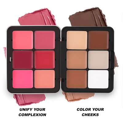 Picture of Handaiyan HD Face Essentials Palette 12 Shades Creamy Blush Palette Matte Blush Cream Cover Long Lasting Rouge Cream Makeup Palette