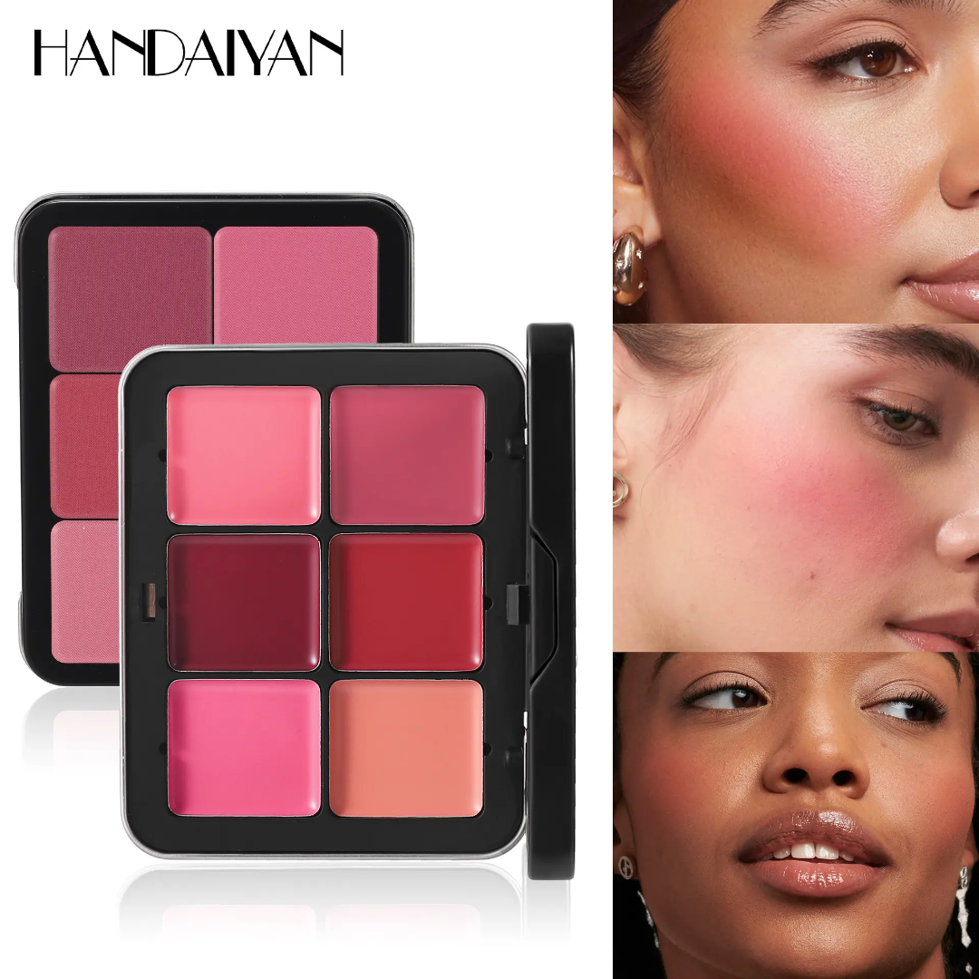 Picture of Handaiyan HD Face Essentials Palette 12 Shades Creamy Blush Palette Matte Blush Cream Cover Long Lasting Rouge Cream Makeup Palette