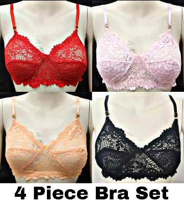 Picture of 4 Pcs Cotton Bra Boil Fabrics Multi-Color Bra