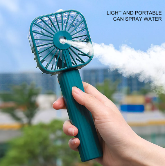Picture of Portable Handheld Misting Fan, Rechargeable Spray Water Personal Mist Fan, Battery Operated USB 3 Speeds Portable Misting Fan with Base for Travel
