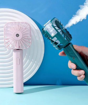 Picture of Portable Handheld Misting Fan, Rechargeable Spray Water Personal Mist Fan, Battery Operated USB 3 Speeds Portable Misting Fan with Base for Travel