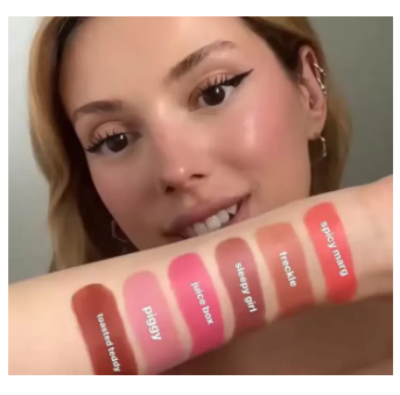 Picture of Rhode Cinnamon Roll Lip Balm Jelly Bean Lip Balm Gloss Lip Moisturizing Pocket Blush Stick Waterproof Blusher