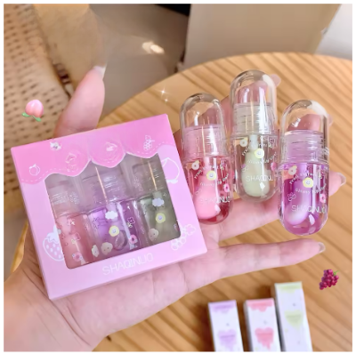 Picture of SHAQINUO Hydrating Lip Care Oil & Fruit-Flavored Lip Balm & Gloss for Moisturizing Lips - Nourishing Lip Treatment For Soft, Smo -3 Pisce