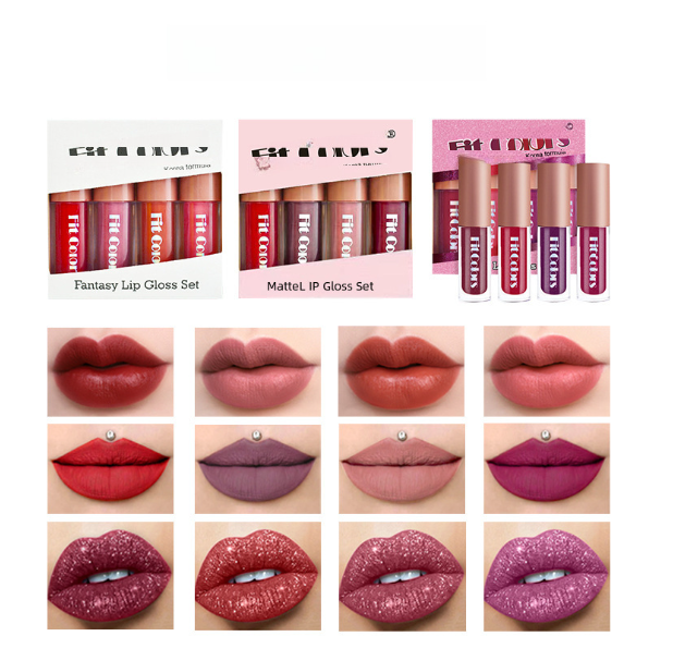 Picture of Fit Colors 4-piece lip gloss set velvet non-stick Cup Diamond lip non-fading lip gloss suit cross-border-02