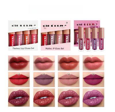 Picture of Fit Colors 4-piece lip gloss set velvet non-stick Cup Diamond lip non-fading lip gloss suit cross-border-02