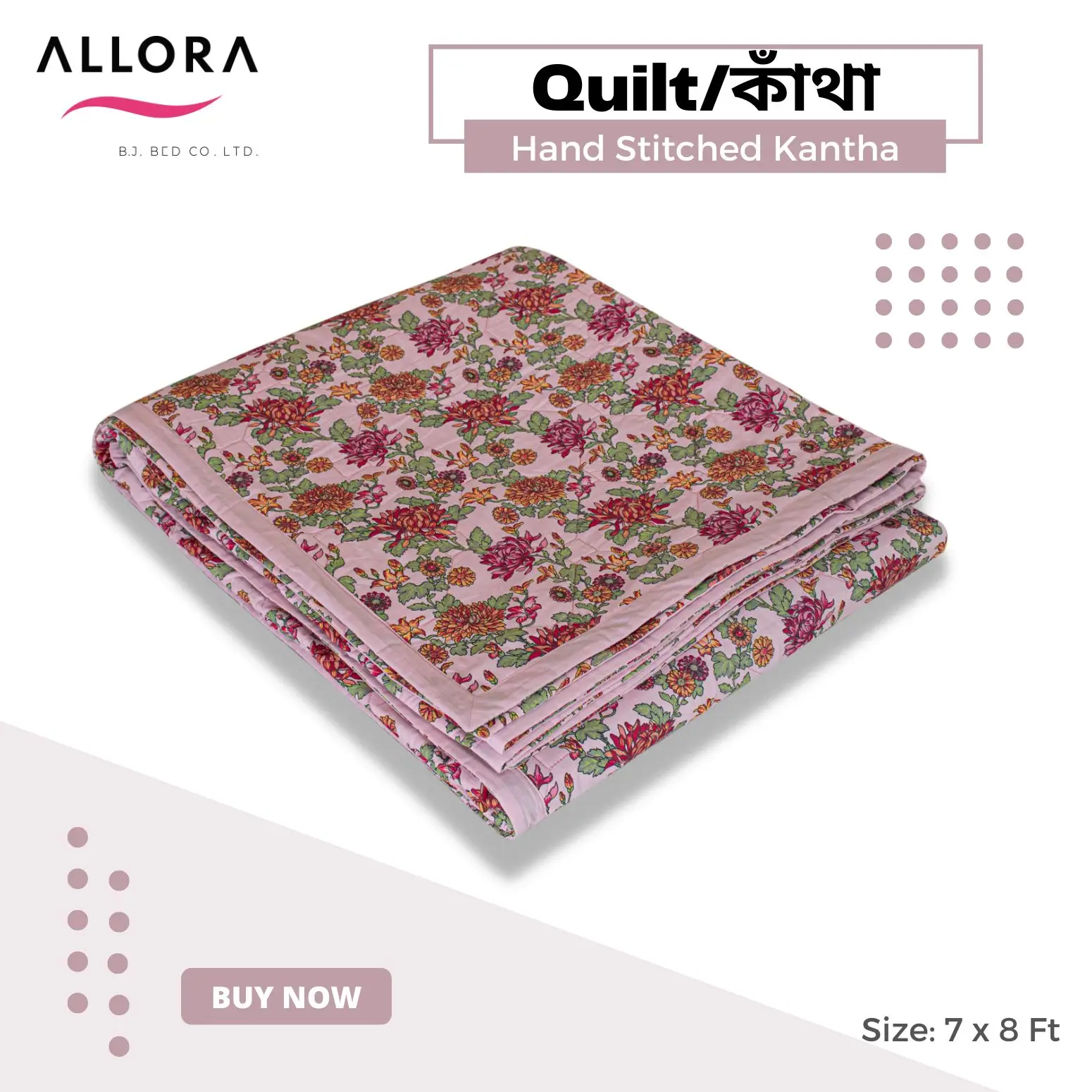 Allora Executive China Rose AC Kantha – Pink