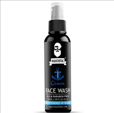 Picture of Muuchstac Ocean Face Wash for Men | Fight Acne & Pimples, Brighten Skin, Clears Dirt, Oil Control, Refreshing Feel - Multi-Action Formula | 100 ml