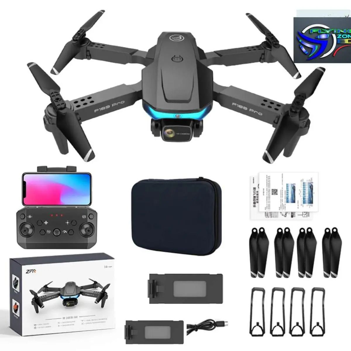 Picture of ZFR F189 pro Dual Camera Drone, Sensor Protect & Wifi UAV Controlling, Double Battery 2.4GHZ High Frequency.