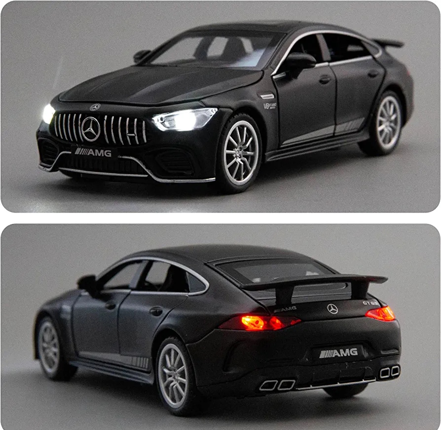 Picture of 1:32 Mercedes Benz Gt63 Die Cast Car.  Four Door Openable, Light Music & Pull Back Fiction.