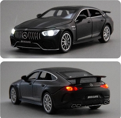 Picture of 1:32 Mercedes Benz Gt63 Die Cast Car.  Four Door Openable, Light Music & Pull Back Fiction.