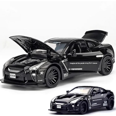Picture of 1:32 Nissan GTR Die Cast Car,  All part Openable, Light Music & Pull Back Fiction.