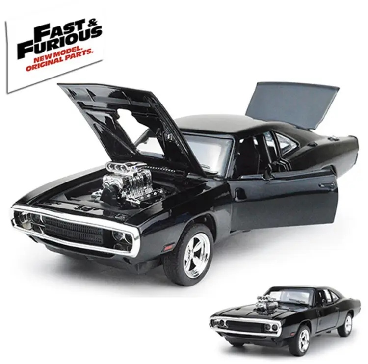 Picture of 1:32 Dodge Charger Fast & Furious Die Cast Model Car. Pull Back Fiction & Light Music.
