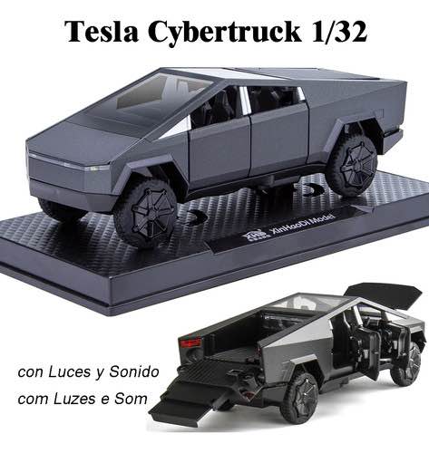 Picture of 1:24 Tesla Cybartruck Die Cast Model Car With Mini Car.  Pull Back Fiction Light Music & Box.