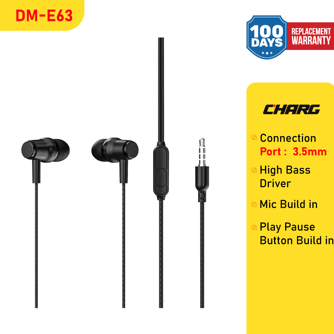 Picture of CHARG DM-E63 3.5MM In-Ear White Wired Earphone