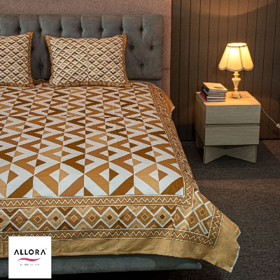 Pattern Play Printed Allora Bed sheet – Brown Magic