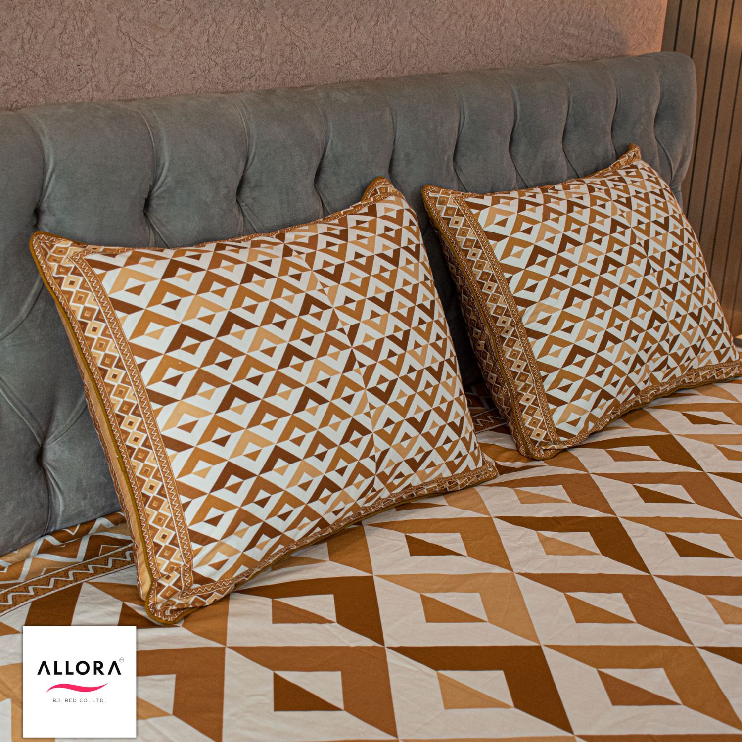 Pattern Play Printed Allora Bed sheet – Brown Magic