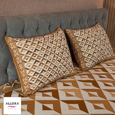 Pattern Play Printed Allora Bed sheet – Brown Magic