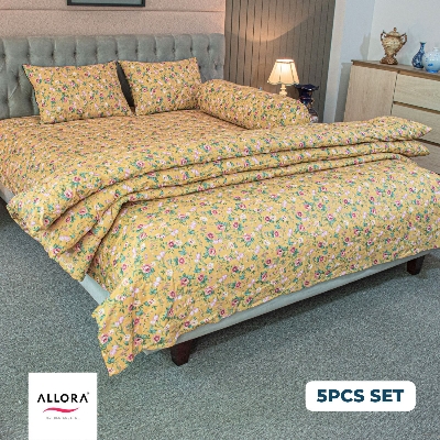 Spring Serenity Allora Comforter Bedding Set – Yellow (5Pcs)