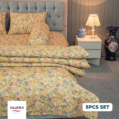 Spring Serenity Allora Comforter Bedding Set – Yellow (5Pcs)