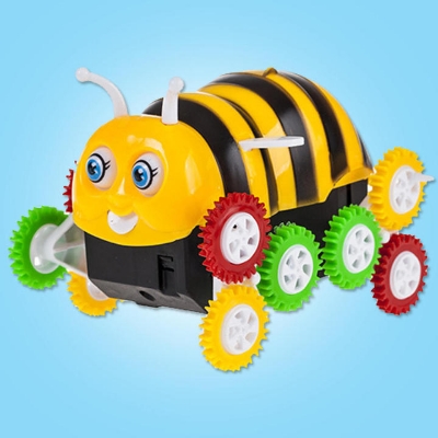Picture of Happy Bee Battery Operated Musical Toy for Kids roll Over Bee Electric Toys with Bump & Go Action for Kids Light & Sound Toys (Pack of 1) Colour May Vary