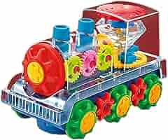 Picture of Concept Train Electric Transparent Gear Train Universal Walking Train Colorful Lights Musical Toys Children's Phone Toy Toys For Babies