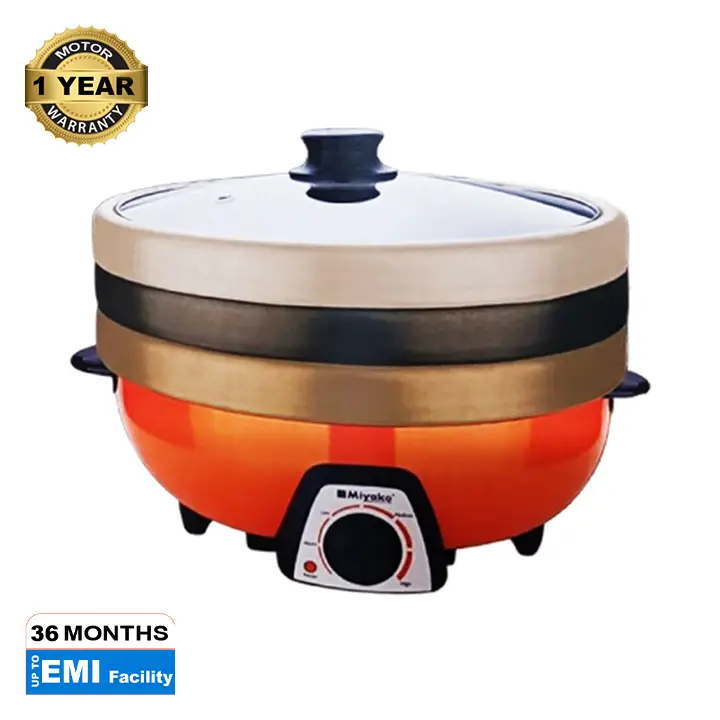 Picture of Miyako With Double Pot, Removable non-stick pan, Automatic cooking and warming system MC-550T (5.5 LTR) Miyako 3 Pot Multi cooker, Electric Curry Cooker