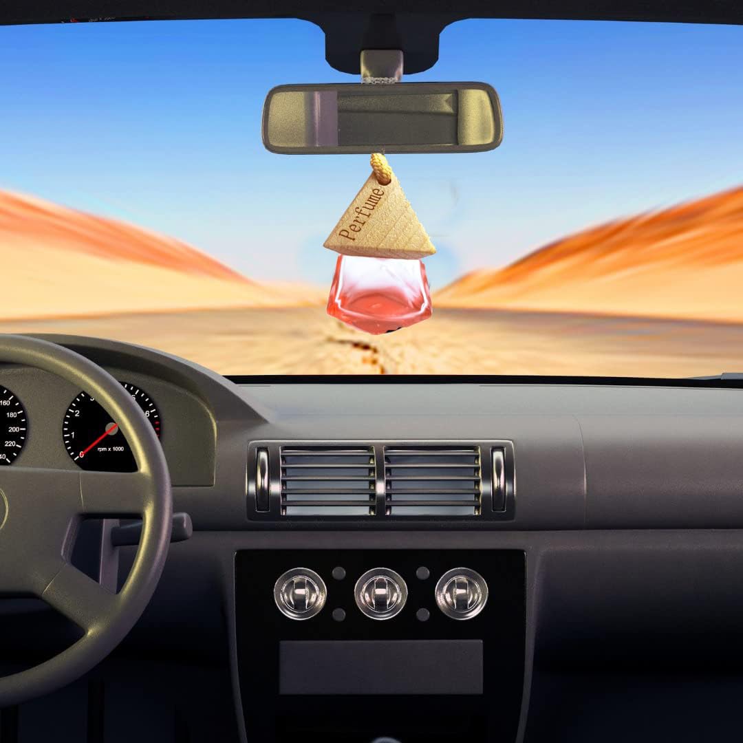 Picture of Car Freshener Hanging with - Long-Lasting Essential Oils Bottle with Wooden Lid  1 Pcs