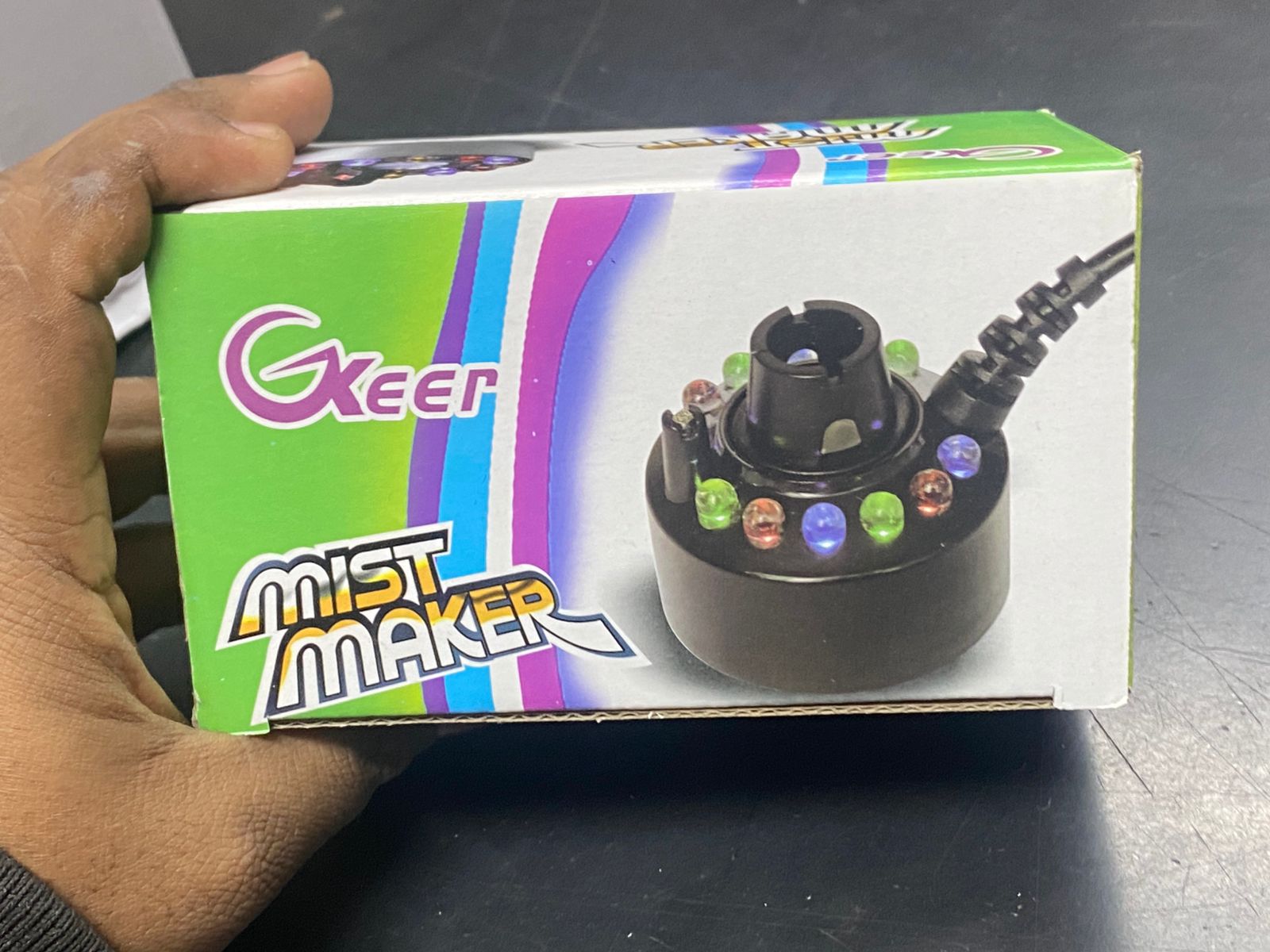 Picture of Mist Maker New 12 LED Humidifier Super Ultrasonic Fogger Fog Water Fountain Pond Atomizer Humidifier Atomizer Spray Head Home