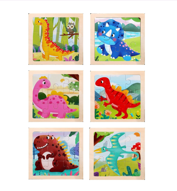 Picture of Wooden Animal Multi Design Puzzles Jigsaw Toy for Kids 6 pc Combo