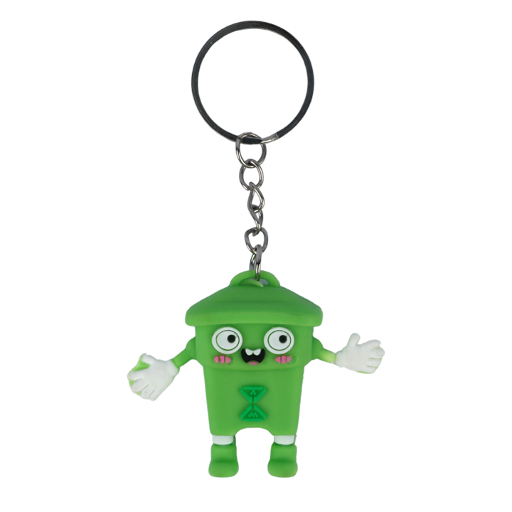Picture of Cute Bin Character Keyring | Fun & Quirky Key Chain | Adorable Decorative Pendant for Bags & Keys